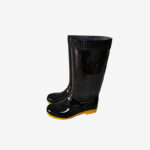 Gumboots Men's Waterproof Durable Rubber Outdoor Working Boots with Highly Designed Sturdy Grip (Black)
