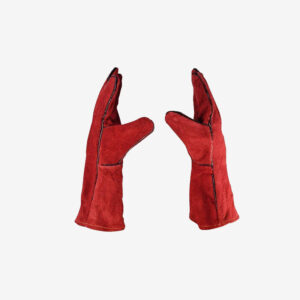 Leather Long Welding Gloves Leather Gloves Labor Protection High Temperature Flame Retardant Wear Welders Insulated Gloves 33cm (3)