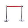 QUEUE MANAGER(Set of 2) Stanchion Anti-Rust Not Easily Deformed Heavy Duty , Premium Steel Post Crowd Control Barrier with Retractable Belt