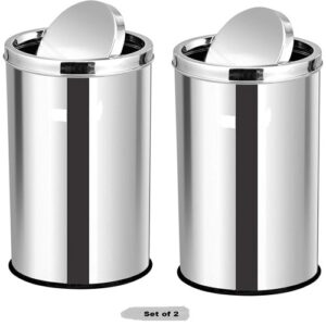 Set of 2 Steel Swing Dust Bin